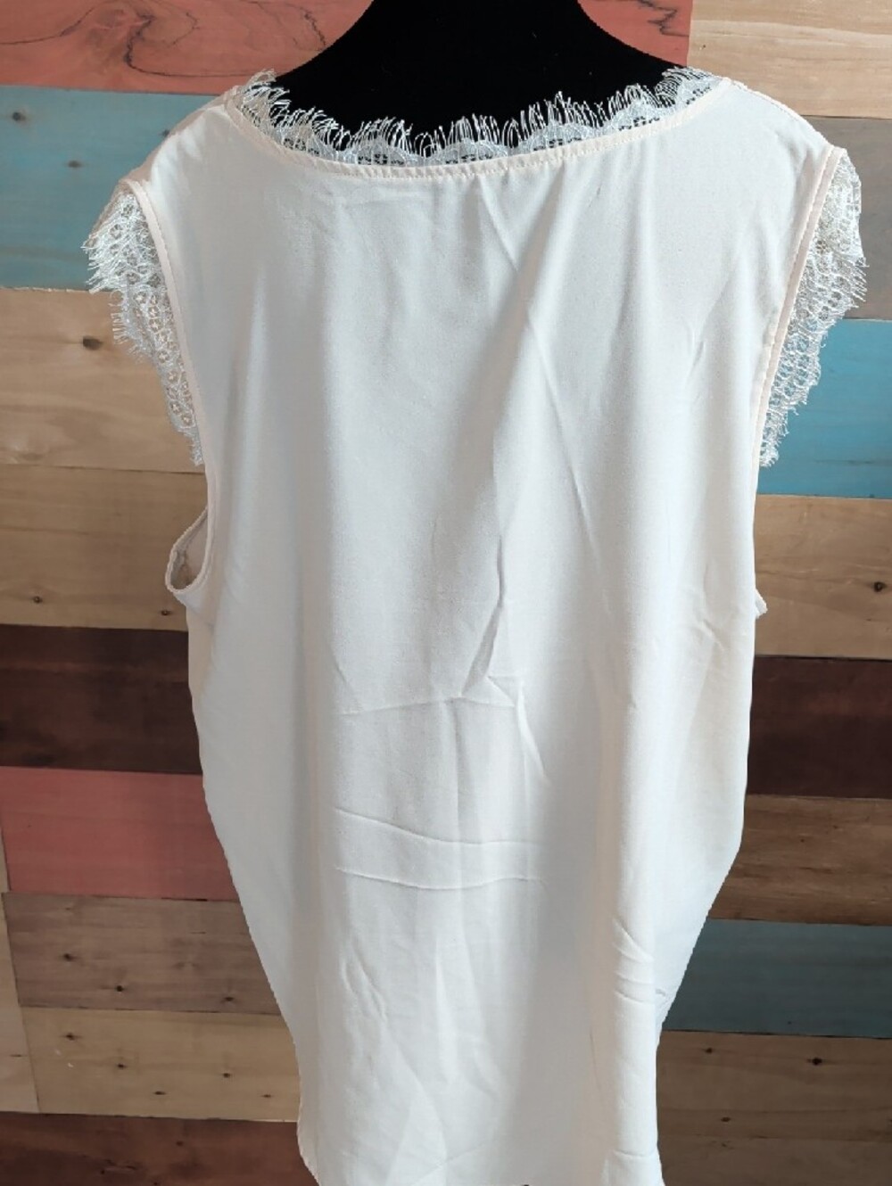Women’s Lace-Trim V-Neck Camisole - Cream - Picture 3 of 3